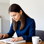 Professional Development**

"A woman in her late 20s, wearing a modest business casual outfit, is studying a textbook titled 'E-Commerce Strategies' at a bright, modern desk. The setting is a well-lit home office with a laptop and a cup of coffee. The scene conveys focus and determination. Safe for work, appropriate content, fully clothed, professional, perfect anatomy, correct proportions, natural pose."

**