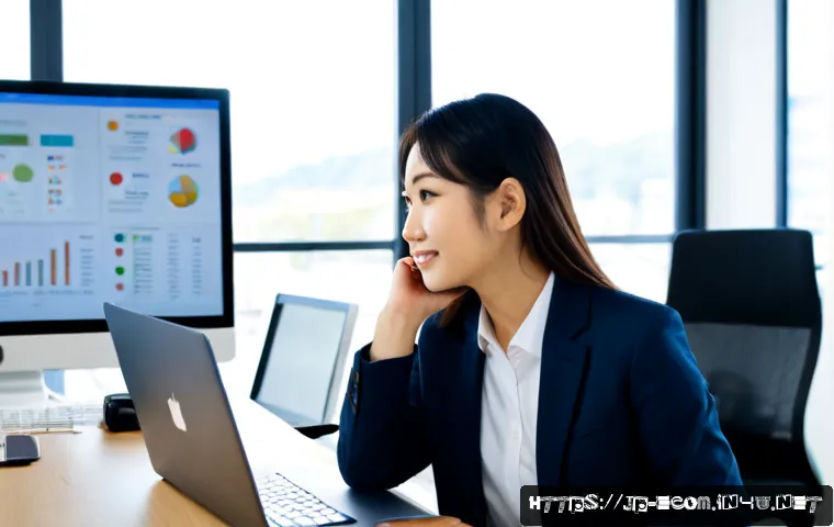 전자상거래 관리사 취득 후 대기업 이커머스 팀 합류기 - Photorealistic Japanese young professional in smart business attire joining a large e-commerce team,...